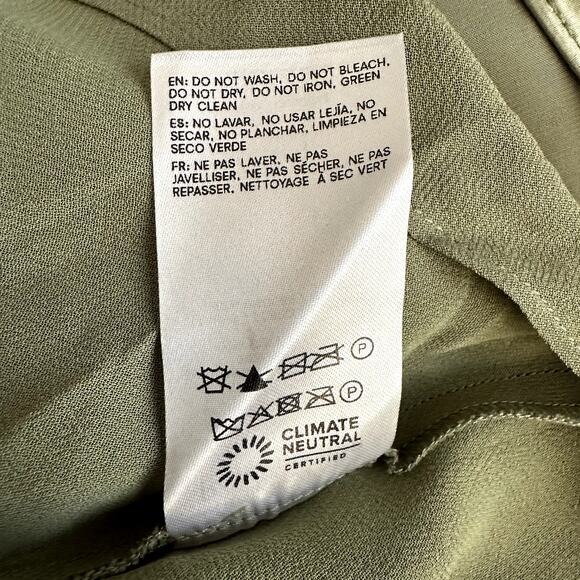 Reformation Yesenia Silk Dress Artichoke - Picture 10 of 13